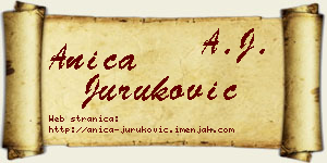 Anica Juruković vizit kartica